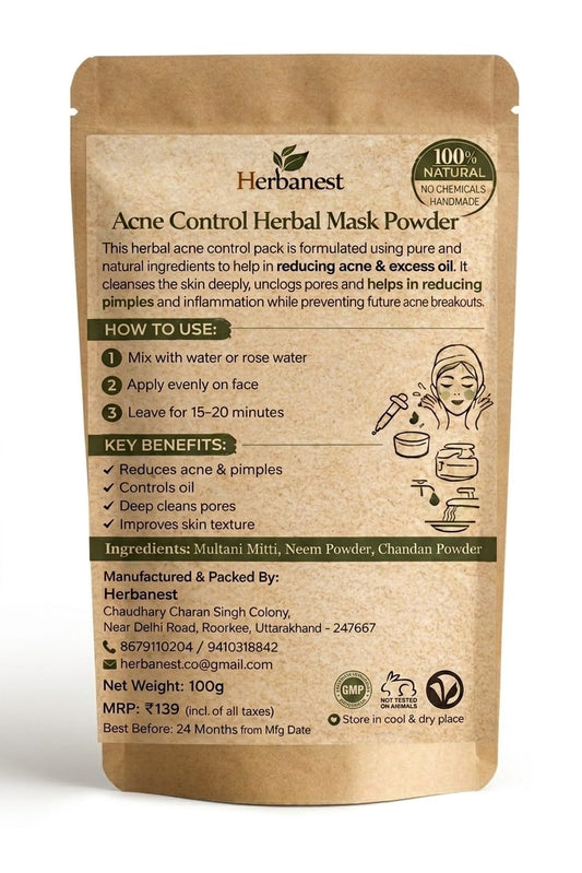 Herbanest Acne Care Pack – Neem, Chandan & Multani Mitti