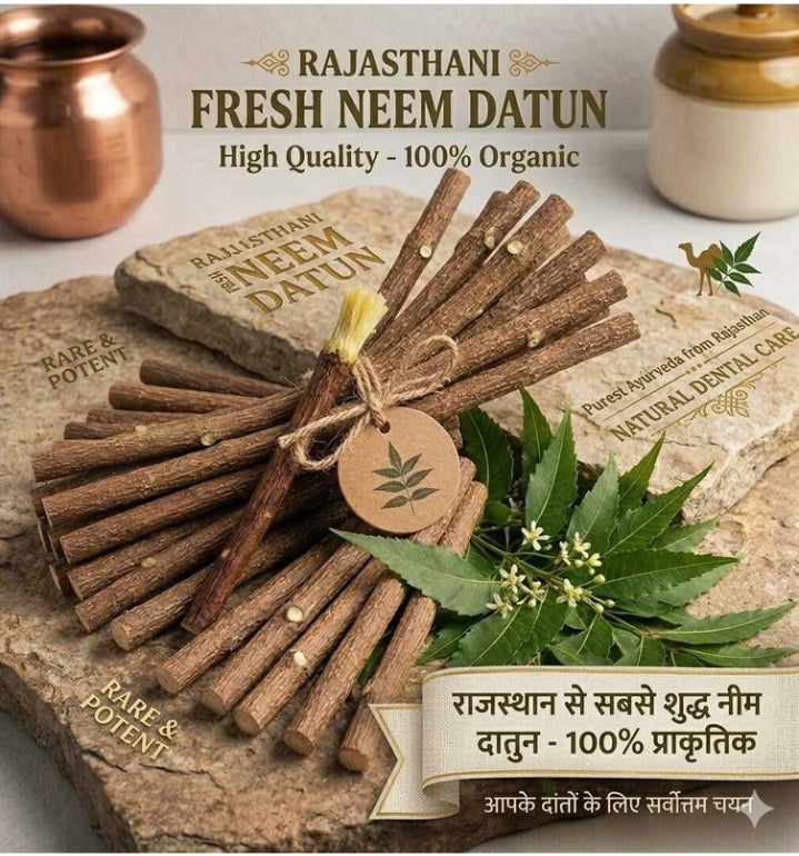 Herbanest Natural Neem Sticks (Neem Datun) – 100% Pure & Chemical-Free for Daily Oral Care